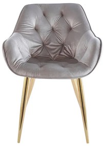 Cadeira Zandel Golden Veludo - Cinza