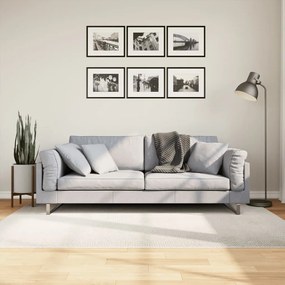Tapete de pelo curto IZA visual escandinavo 140x200cm cor creme