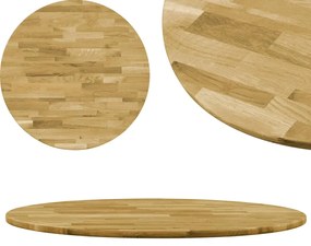 vidaXL Tampo de mesa madeira de carvalho maciça redondo 23 mm 700 mm