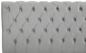Cama de casal em veludo cinzento 160 x 200 cm AVALLON Beliani