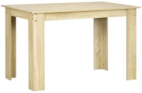 HOMCOM Mesa de Sala de Jantar para 4-6 Pessoas Estilo Moderno com Bancada de Melamina de Madeira Carga 50 kg 120x69x75 cm Carvalho