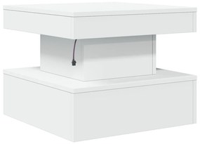 Mesa de centro com luzes LED 50x50x40 cm branco