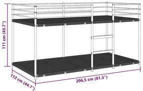 Beliche sem colchão 107x203 cm aço branco