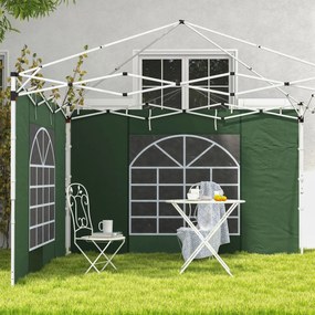 Outsunny Paredes Laterais para Tenda de 2 Painéis 295x195 cm com Janel