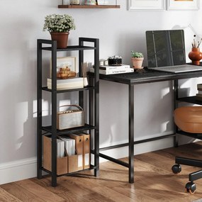 Estante de livros com Design compacto 24 x 40 x 107 cm preto