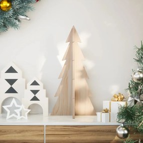 Árvore de Natal decorativa 59,5 cm madeira de pinho maciça