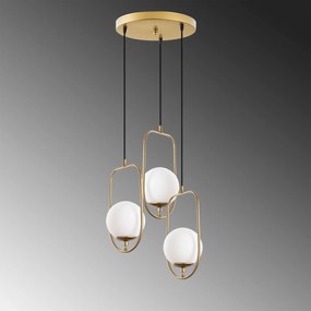 Candeeiro Suspenso Skew – Dourado – 55 cm