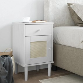Mesa de cabeceira SENJA 40x35x65 cm pinho maciço branco