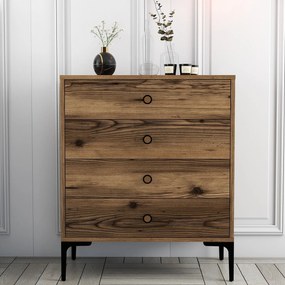 Cómoda Lizbon500 – Nogueira – 76x90,7x40 cm