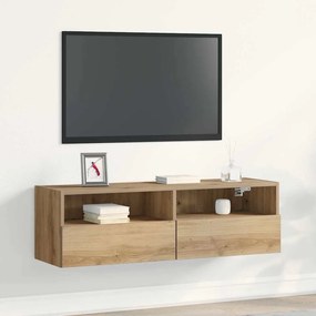 Armário de TV vidaXL em Carvalho Artisan 100x30x30 cm em Madeira Derivada
