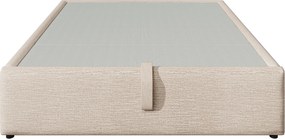 Cama estofada Cama de casal 160×200 cm, Bege+Cor natural | AOSOM Portugal