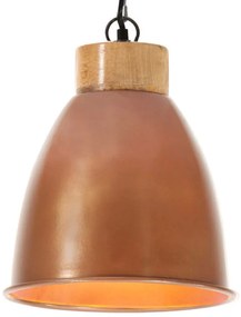 vidaXL Candeeiro teto industrial 23cm E27 ferro cobre e madeira maciça