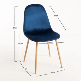 Cadeira Teok Veludo - Azul