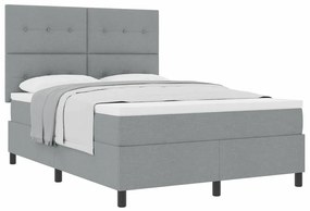 Cama Box Spring com Colchão Cinza Claro 160x200 cm Tecido