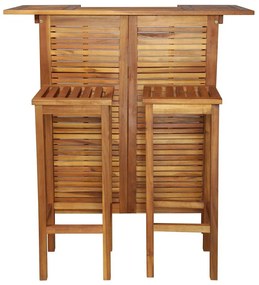 Conjunto mesa e cadeiras de bar 3 pcs madeira de acácia maciça