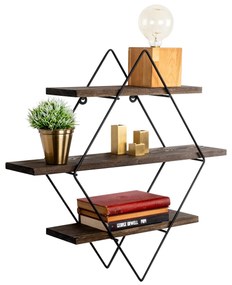 Prateleira de Parede Erysimum – Preto Nogueira – 60x40x15 cm | Tribo H