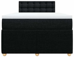 Cama com molas/colchão 120x200 cm tecido preto