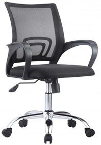 Cadeira de escritório FISS NEW (M), preto, rede e tecido preto
