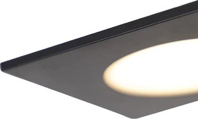 Conjunto de 6 focos embutidos modernos pretos com LED regulável em 3 níveis IP65 - Simply