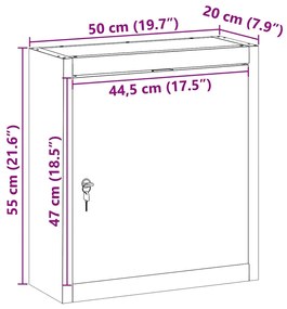 Armário de Ferramentas Parede vidaXL Preto 50x20x55 cm Aço