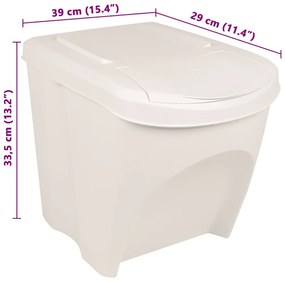 Caixotes do lixo empilháveis 3 pcs 75 L polipropileno branco