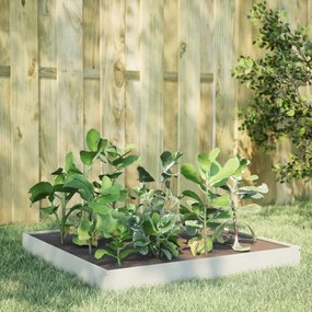 Canteiro elevado de jardim 100x100x18,5 cm aço branco