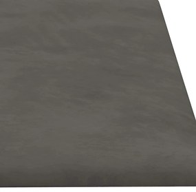 Painel de parede 12 pcs 60x15cm veludo 1,08 m² cinza-escuro