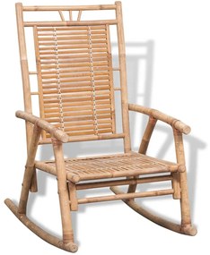 vidaXL Cadeira de balanço de bambu