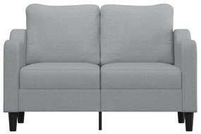 Sofá de 2 lugares em tecido 120 cm cinzento-claro