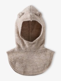 Gorro com plastrão em malha, para bebé menina bege mesclado