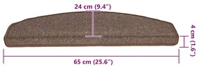 Tapetes de escada 20 pcs 65x24x4 cm castanho café