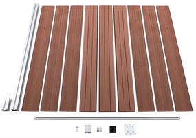 Painel de vedação para jardim 1564x186 cm WPC castanho