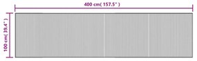 Tapete retangular 100x400 cm bambu castanho-escuro