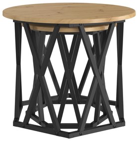 Mesas Laterais Empilháveis vidaXL 2 pcs Carvalho Artesanal Madeira Eng