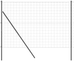 Cerca Euro com 7 postes, 1,6 x 10 m, em aço galvanizado cinza