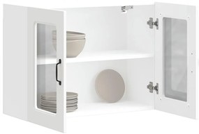 Armário de parede de cozinha porta vidro Kalmar branca