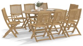 Cadeiras de jardim dobráveis 8 pcs 54,5x58x90 cm acácia maciça