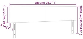 Cabeceira de cama 2 pcs veludo 100x5x78/88 cm cinzento-escuro