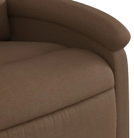 Poltrona reclinável elevatória tecido castanho