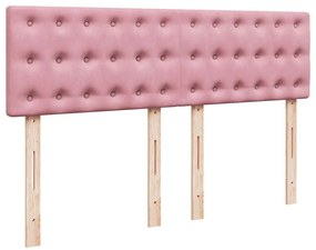 Estrutura de cama otomana com colchão 140x200 cm veludo rosa