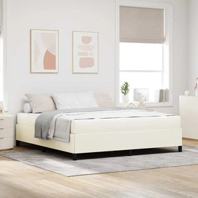 vidaXL Estrutura da Cama Creme 180 x 200 cm Tecido de veludo côtelé