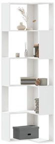 Estante canto 5 prateleiras 50x50x179 cm deriv. madeira branco