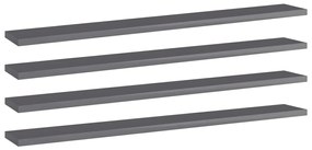 vidaXL Prateleiras para estante 4 pcs 80x10x1,5cm contraplacado cinza