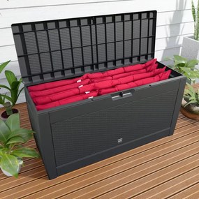 Caixa de arrumação almofadas Jardim 310L 119 x 48 x 60 cm antracite