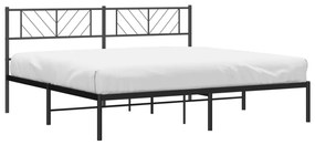 Estrutura de cama em metal com cabeceira 180x200 cm preto