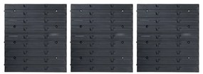 48 pcs Kit caixas arrumação com painéis de parede azul e preto
