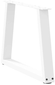 Mesa de jantar pernas 2pcs forma de V 70x(42-43,3)cm aço branco