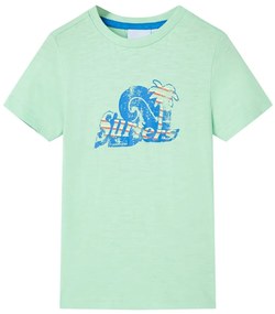 T-shirt de criança verde-claro 128