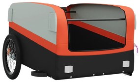 Reboque para bicicleta 45 kg ferro preto e laranja