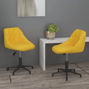 vidaXL Cadeiras de jantar giratórias 2 pcs veludo amarelo mostarda